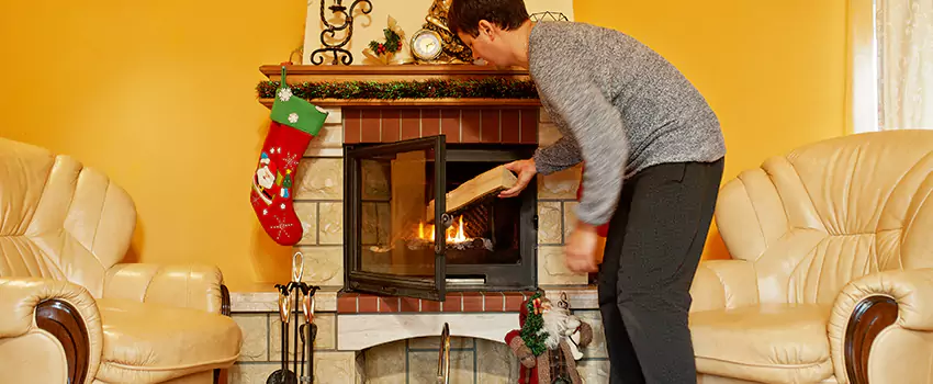 Rusted Metal Fireplace Restoration in West End, Washington